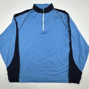 Footjoy Pullover Mens Large Blue Golf Stretch Performance Logo Quarter Zip USA